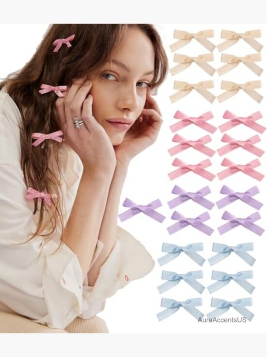 24 PCS Hair Ribbon Bow Clips - Alligator Clips for Secure Hold main image 5